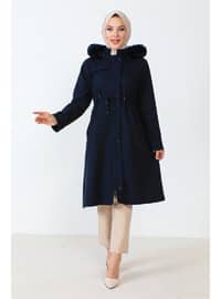 Navy Blue - Fully Lined - Plus Size Coat