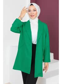 Green - Unlined - Point Collar - Jacket