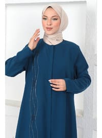 Indigo - Crew neck - Unlined - Plus Size Abaya