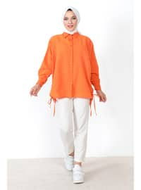 Orange - Crew neck - Tunic