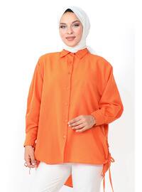 Orange - Crew neck - Tunic