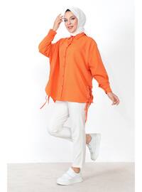 Orange - Crew neck - Tunic