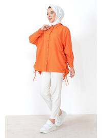 Orange - Crew neck - Tunic