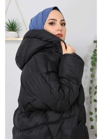 Black - Fully Lined - Crew neck - Puffer Jackets