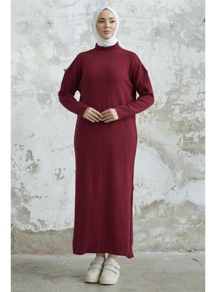Burgundy - Knit Dresses - InStyle