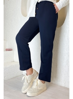 Navy Blue - Pants - InStyle