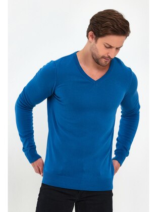 Blue - Men`s Sweaters - LAFABA