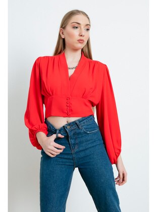 Red - Blouses - LAFABA