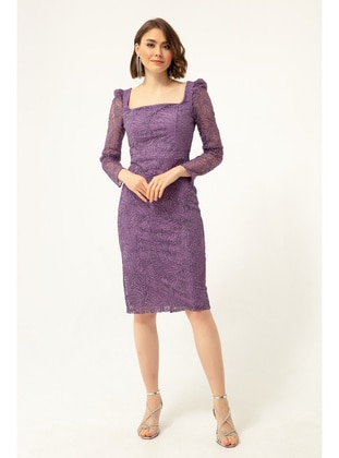 Lavender - Fully Lined - Sweatheart Neckline - Evening Dresses - LAFABA