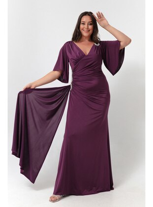 Purple - Plus Size Evening Dress - LAFABA