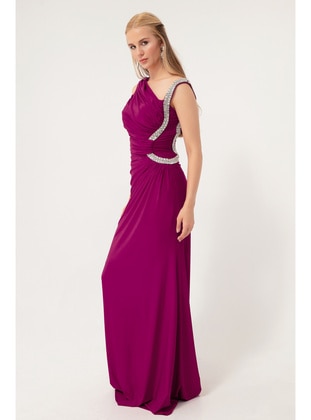 Maroon - Fully Lined - Evening Dresses - LAFABA