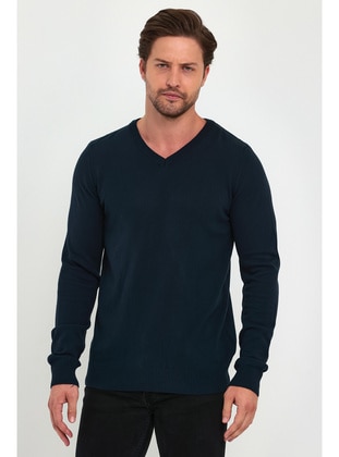 Navy Blue - Men`s Sweaters - LAFABA