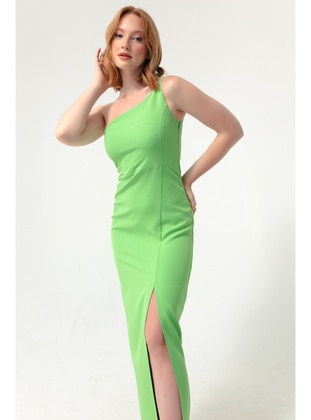 Pistachio Green - Boat neck - Modest Dress - LAFABA