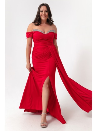Red - Plus Size Evening Dress - LAFABA