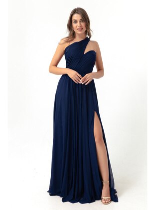 Navy Blue - Fully Lined - Evening Dresses - LAFABA