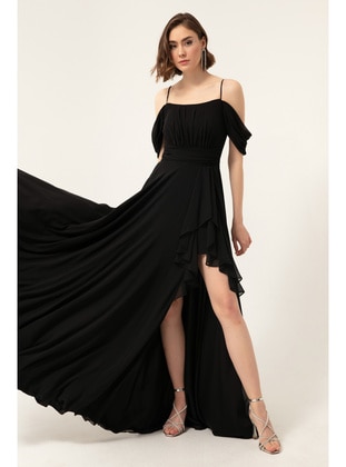 Black - Fully Lined - Evening Dresses - LAFABA