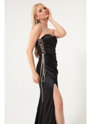 Black - Fully Lined - Evening Dresses - LAFABA