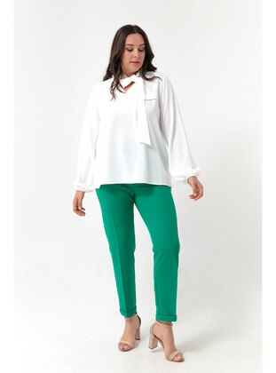 Green - Plus Size Pants - LAFABA