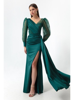Emerald - Double-Breasted - Fully Lined - Evening Dresses - LAFABA