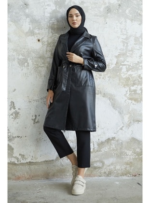 Black - Trench Coat - InStyle