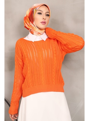 Orange - Knit Sweaters - İmaj Butik