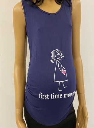 Navy Blue - Maternity Tunic / T-Shirt - IŞŞIL