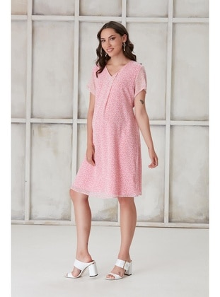 Pink - Maternity Dress - IŞŞIL