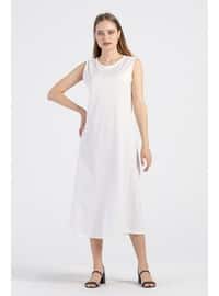 أبيض - فستان - In Style
