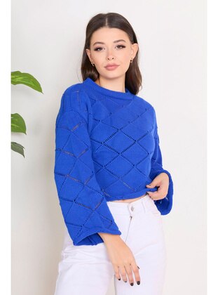 Saxe Blue - Knit Sweaters - Tofisa