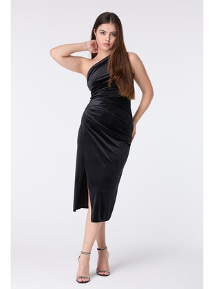 Black - Modest Evening Dress - Tofisa
