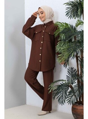 Milky Brown - Unlined - Suit - İmaj Butik