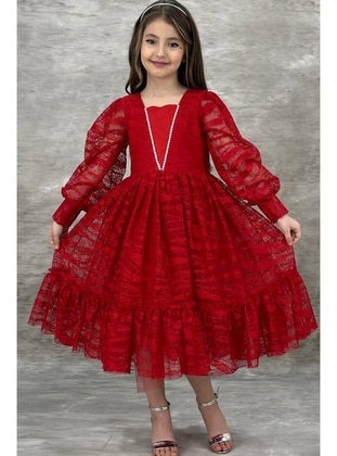 أحمر - فستان سهرة للبنات - Riccotarz
