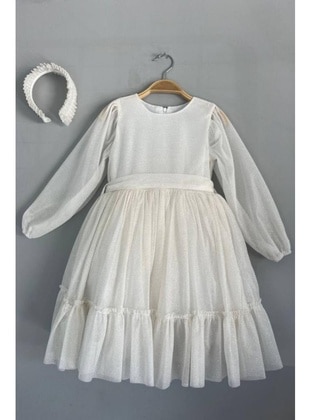 White - Girls` Evening Dress - Riccotarz