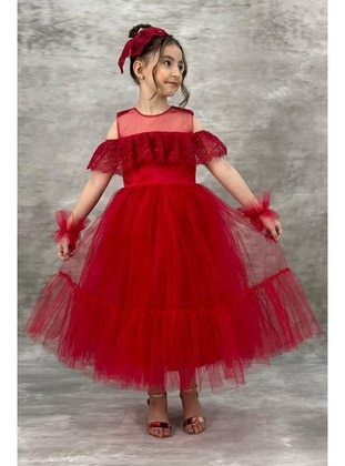 Red - Girls` Evening Dress - Riccotarz