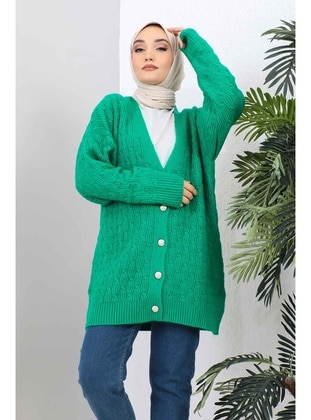 Green - Knit Cardigan - İmaj Butik