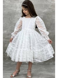 White - Girls` Evening Dress