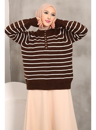 Brown - Knit Sweaters - İmaj Butik