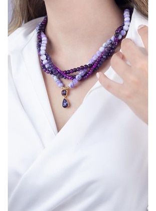 Purple - Necklace - Sose Moda
