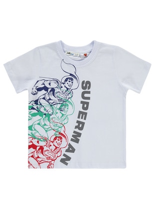 White - Boys` T-Shirt - Superman