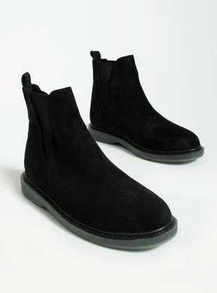 Black Suede - Boots - Pembe Potin