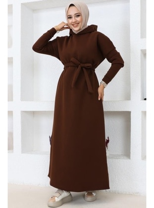 Brown - Modest Dress - Benguen