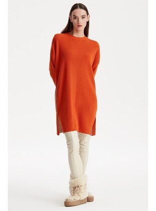 Orange - Unlined - Knit Tunics - TIĞ TRİKO