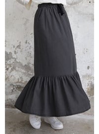 Grey - Unlined - Denim Skirt
