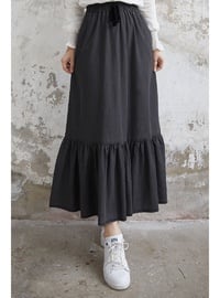 Grey - Unlined - Denim Skirt