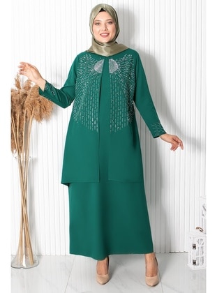 Emerald - Plus Size Evening Dress - MFA Moda