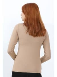 Beige - Polo neck - Tank