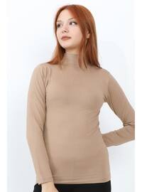 Beige - Polo neck - Tank