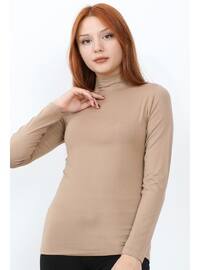 Beige - Polo neck - Tank