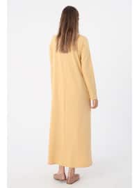 Yellow - Unlined - Crew neck - Modest Dress