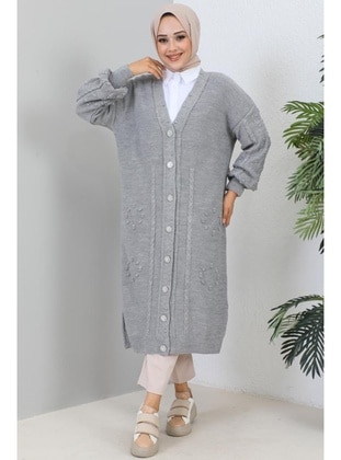 Grey - Knit Cardigan - Benguen
